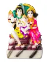 Shiv Parivar Idol – 13-Cm Marble Dust Handcrafted Statue for Mandir & Home Decor 