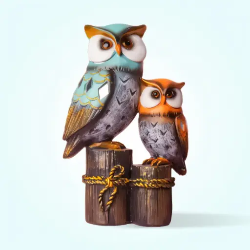 "Graceful Owl Pair for Modern and Traditional Decor