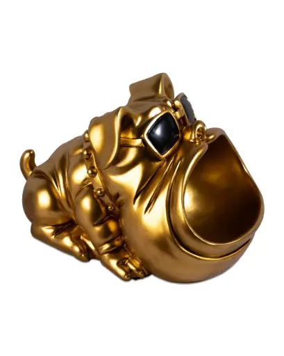 Bulldog Decorative Figurine with Open Mouth