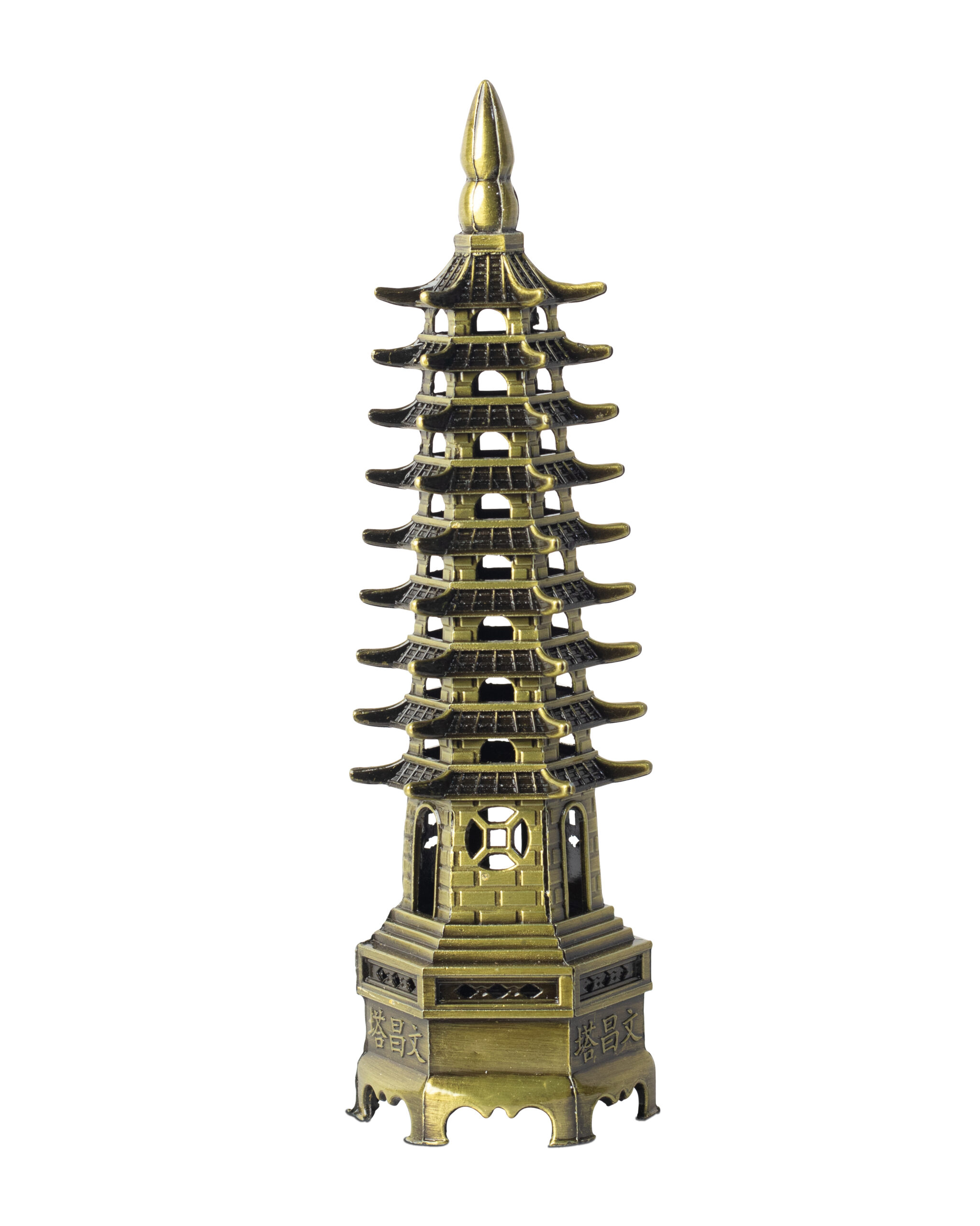 brass feng shui pagoda education tower – 13 cm metal pagoda for academic success & study desk décor pagoda education tower