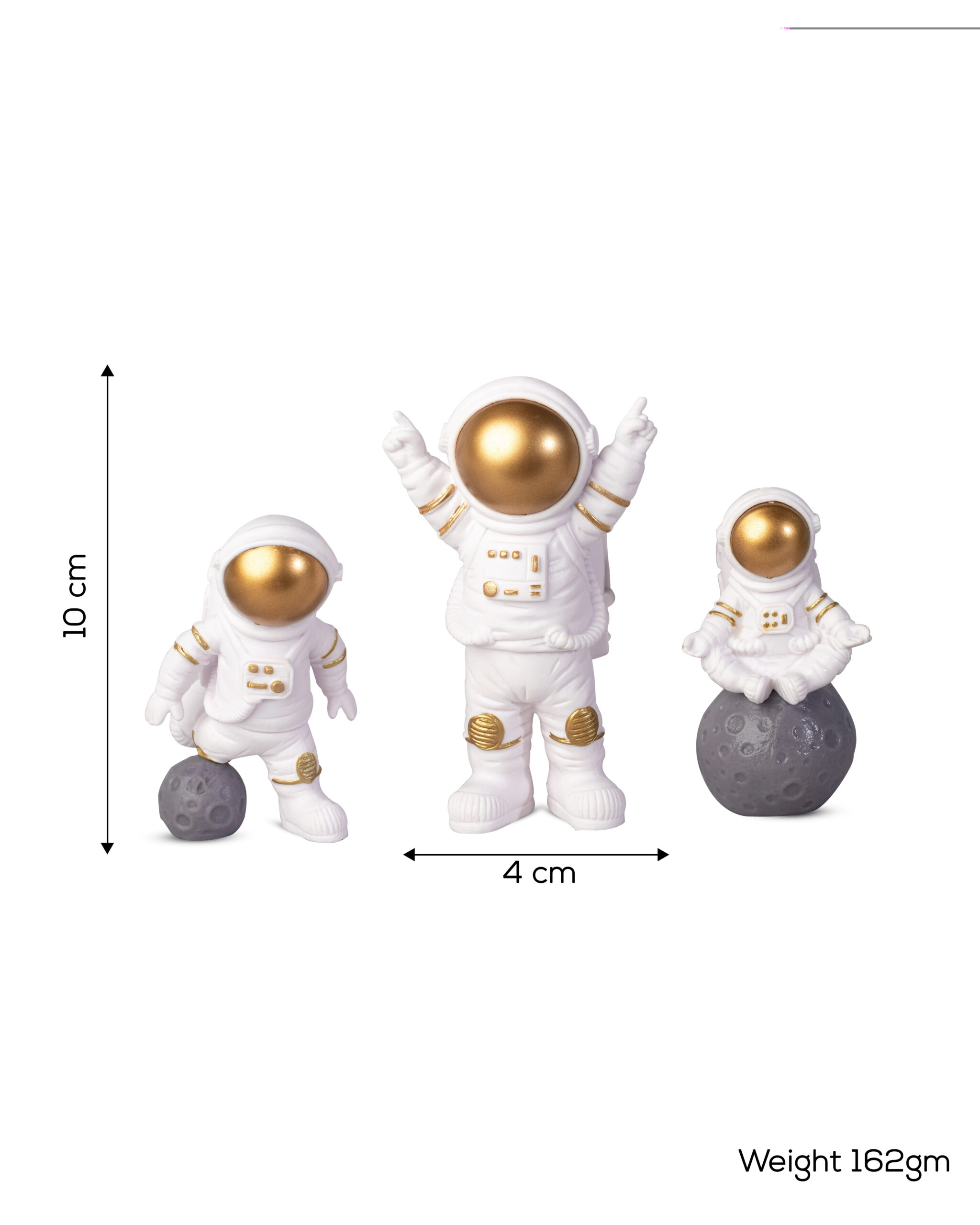 3 piece golden astronaut figurine set – 10 cm handcrafted spaceman ornaments for home, office & car décor 3 piece golden astronaut figurine set – 10 cm handcrafted spaceman ornaments for home, office & car décor