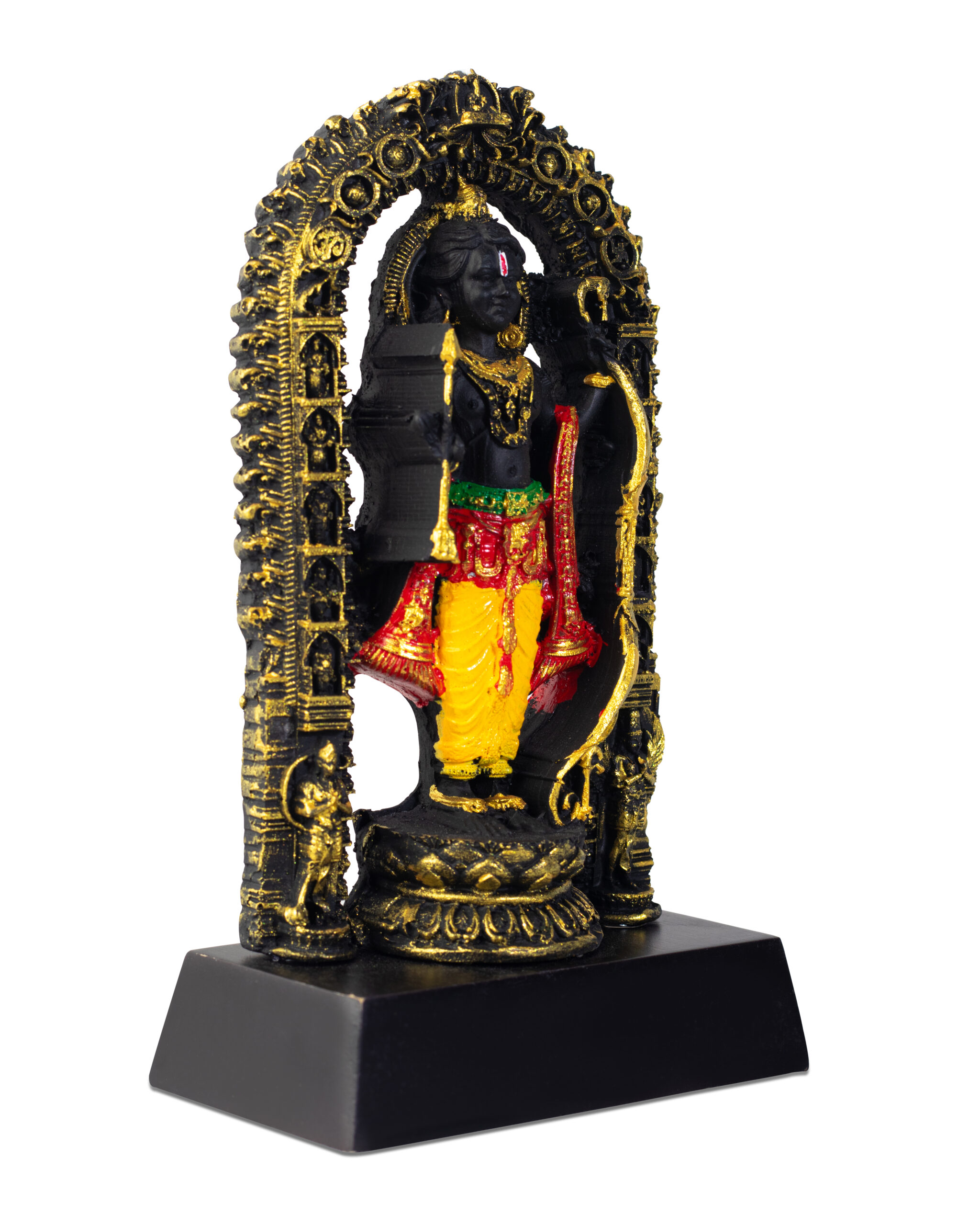 divine resin ram lalla ayodhya murti – 19 cm idol with ornate arch for puja, home temple & gifting Ram Lalla Ayodhya Murti