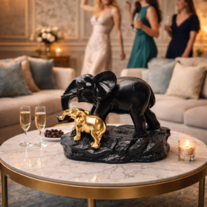 Premium Mother & Baby Elephant Polyresin Statue