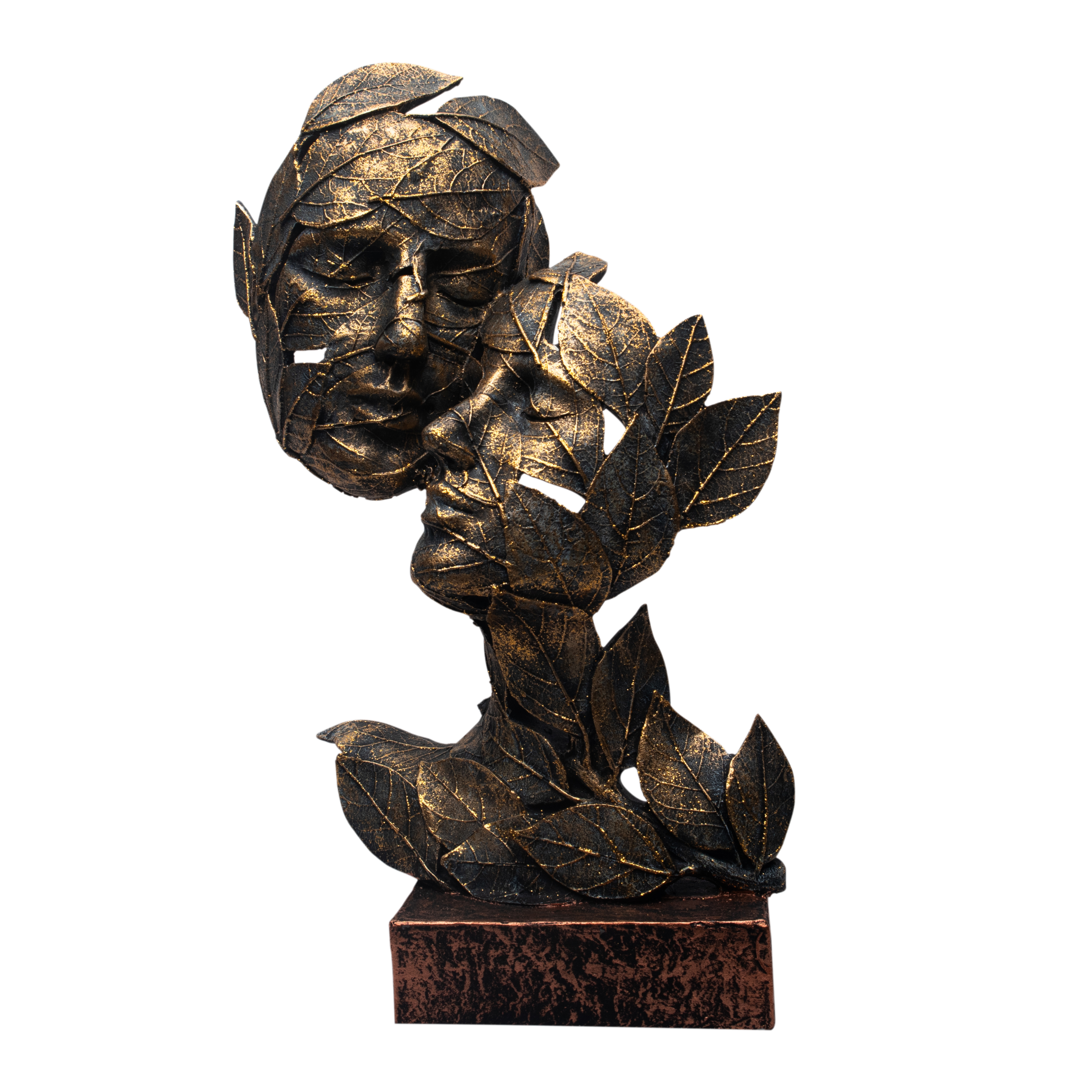golden leaf masked african tribal face showpiece 34 cm| luxury abstract home décor golden leaf masked african tribal face showpiece 34 cm| luxury abstract home décor