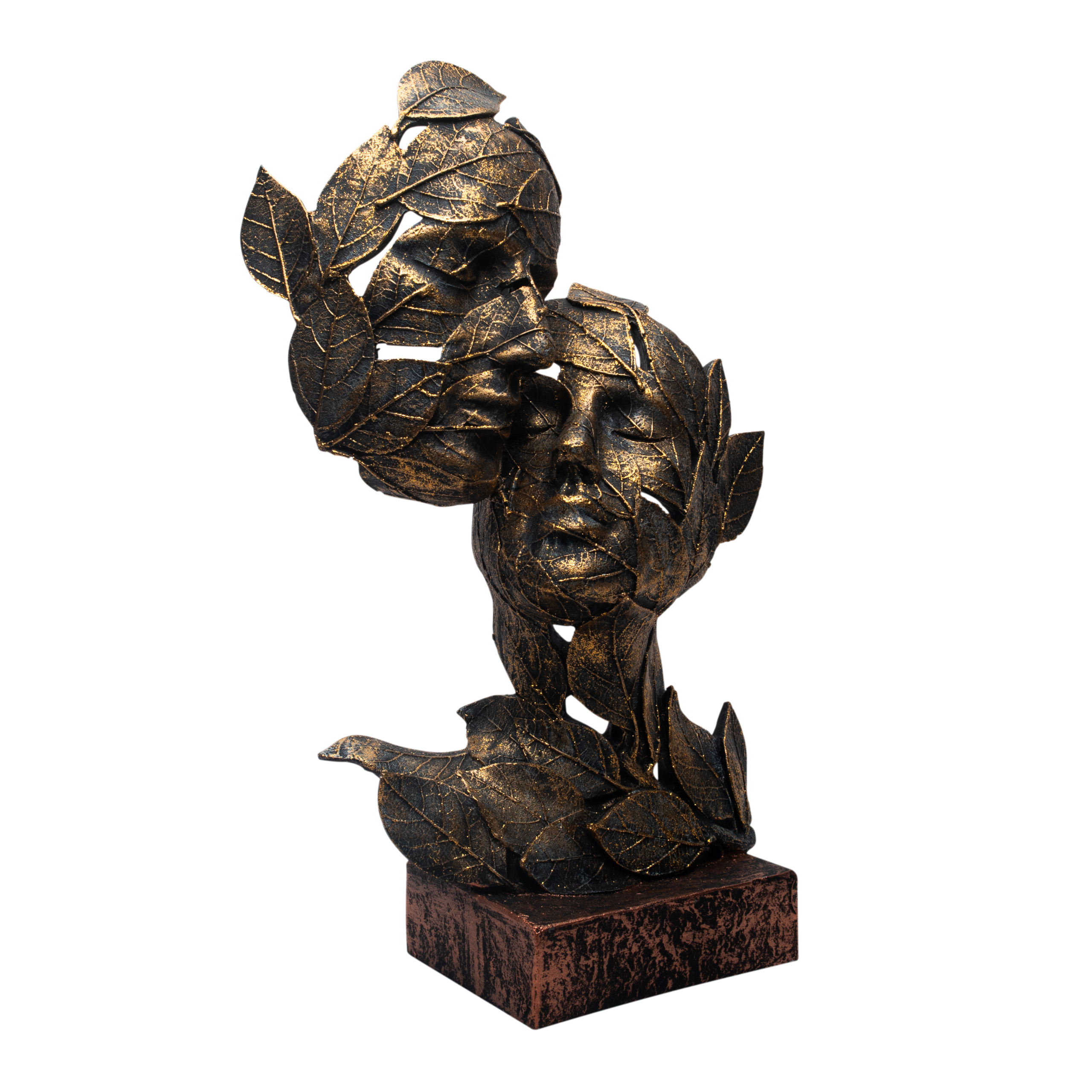 golden leaf masked african tribal face showpiece 34 cm| luxury abstract home décor golden leaf masked african tribal face showpiece 34 cm| luxury abstract home décor